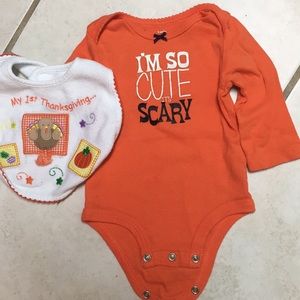 Carter 6 mos Halloween onesie: Thanksgiving bib